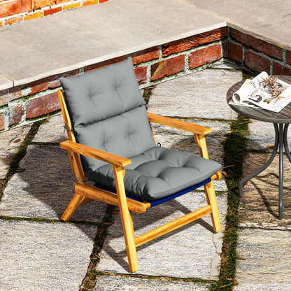 Seat Cushion, 115x56 cm Chair Cushion with Tie Straps, Backrest, 10cm Thick Padding, Water-Resistant Seat Pad for Home, Garden, Office, Chairs, Light Grey