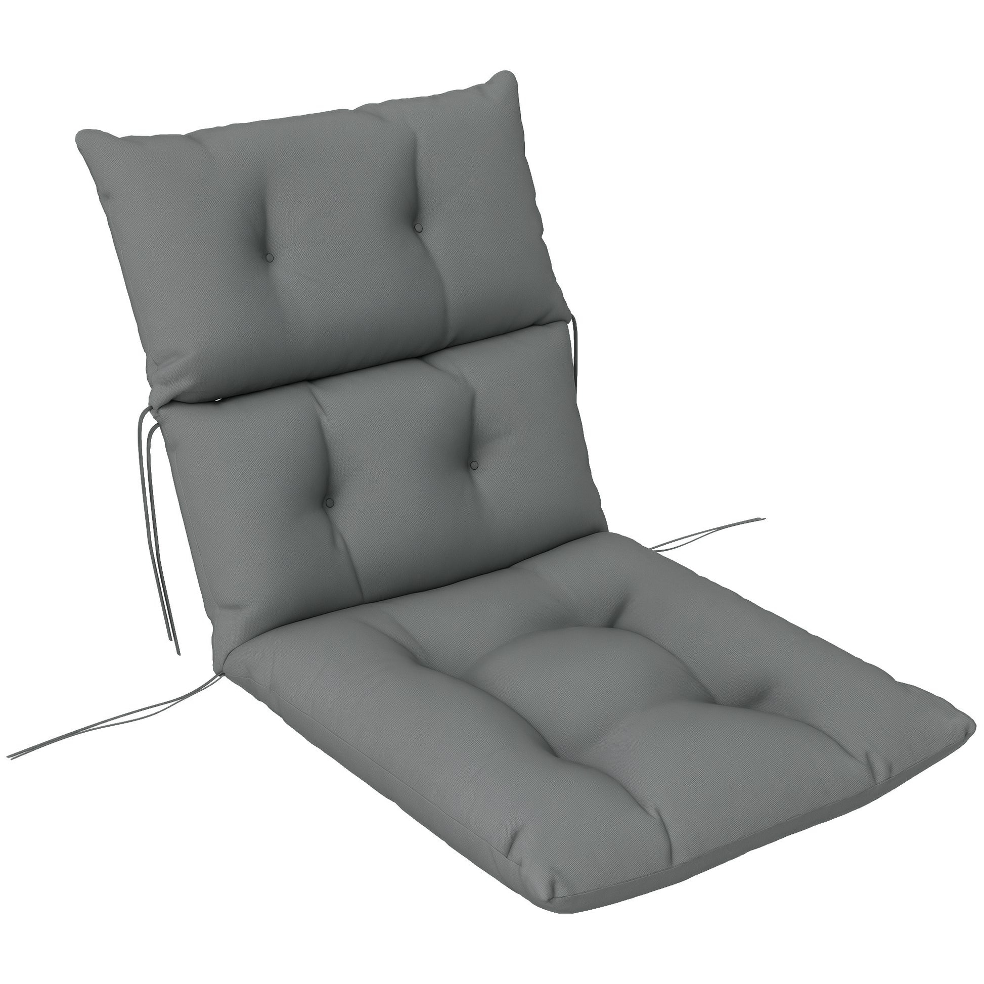 Seat Cushion, 115x56 cm Chair Cushion with Tie Straps, Backrest, 10cm Thick Padding, Water-Resistant Seat Pad for Home, Garden, Office, Chairs, Light Grey
