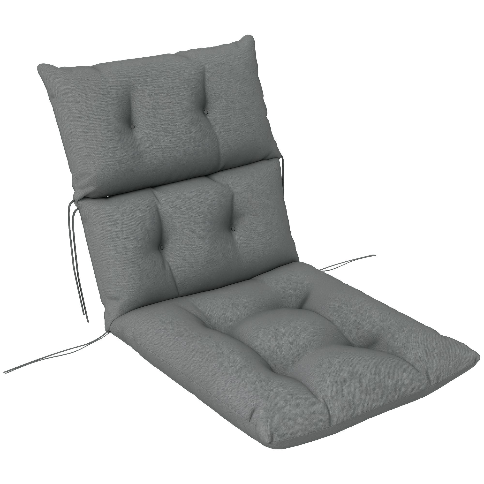 Seat Cushion, 115x56 cm Chair Cushion with Tie Straps, Backrest, 10cm Thick Padding, Water-Resistant Seat Pad for Home, Garden, Office, Chairs, Light Grey