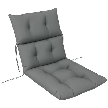 Seat Cushion, 115x56 cm Chair Cushion with Tie Straps, Backrest, 10cm Thick Padding, Water-Resistant Seat Pad for Home, Garden, Office, Chairs, Light Grey