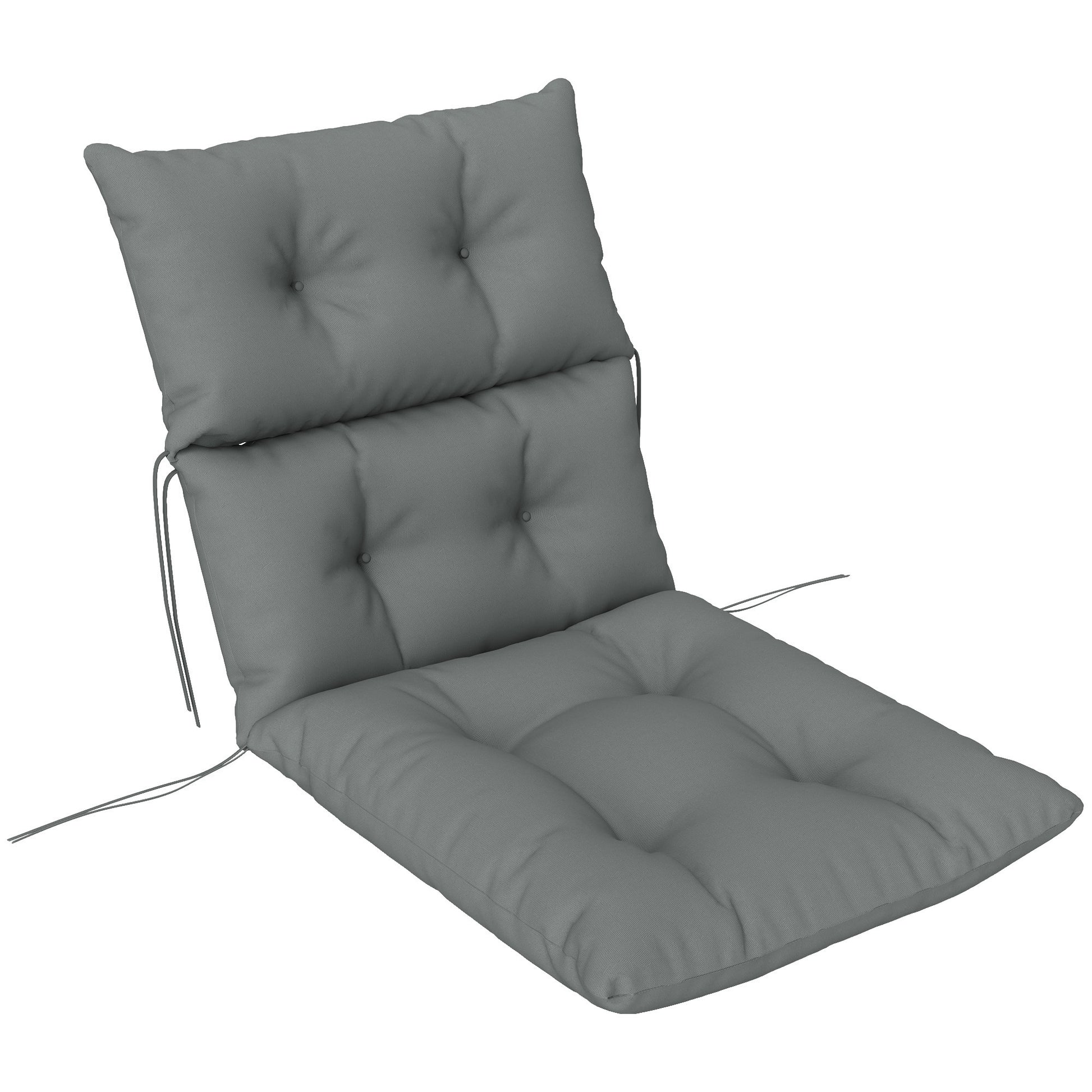 Seat Cushion, 115x56 cm Chair Cushion with Tie Straps, Backrest, 10cm Thick Padding, Water-Resistant Seat Pad for Home, Garden, Office, Chairs, Light Grey