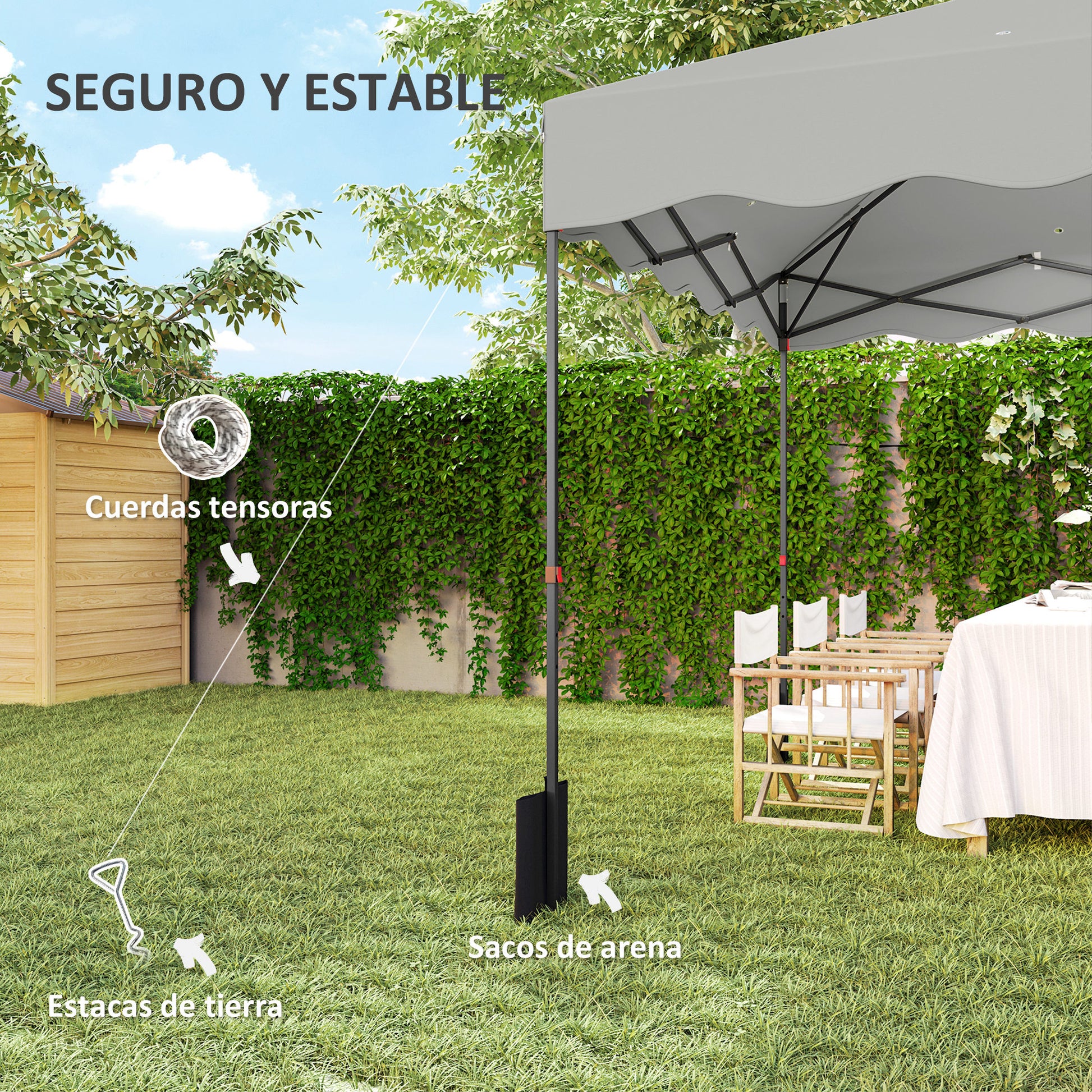 Pop-up Foldable Gazebo 3x3 m Foldable Canopy with UV 50+ Protection Adjustable Height Sandbag and Wheeled Bag for Camping Parties White