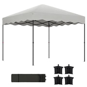 Pop-up Foldable Gazebo 3x3 m Foldable Canopy with UV 50+ Protection Adjustable Height Sandbag and Wheeled Bag for Camping Parties White