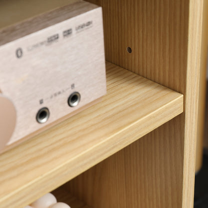 Modern TV Stand TV Console with 2 Doors and 2 Storage Shelves for TVs up to 46" for Bedroom 110x39x48.8 cm Natural and White