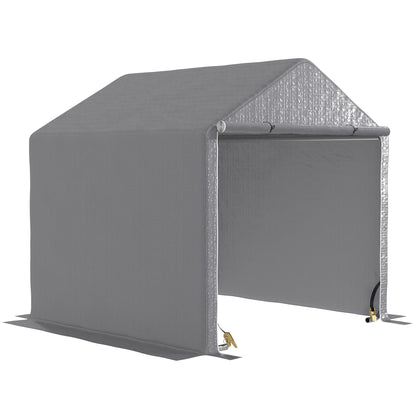 Garden Shed 2 x 2 x 2 m Outdoor Bike Shelter with Galvanized Steel Frame, Waterproof and UV-Resistant, Storage Tent for Bike, Motorcycle, Tools - Gray