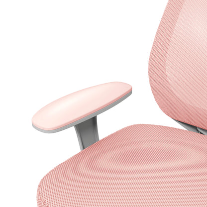Breathable Fabric Ergonomic Office Chair with 5 Wheels, Adjustable Height, 55x48x82.5-94.5 cm, Pink
