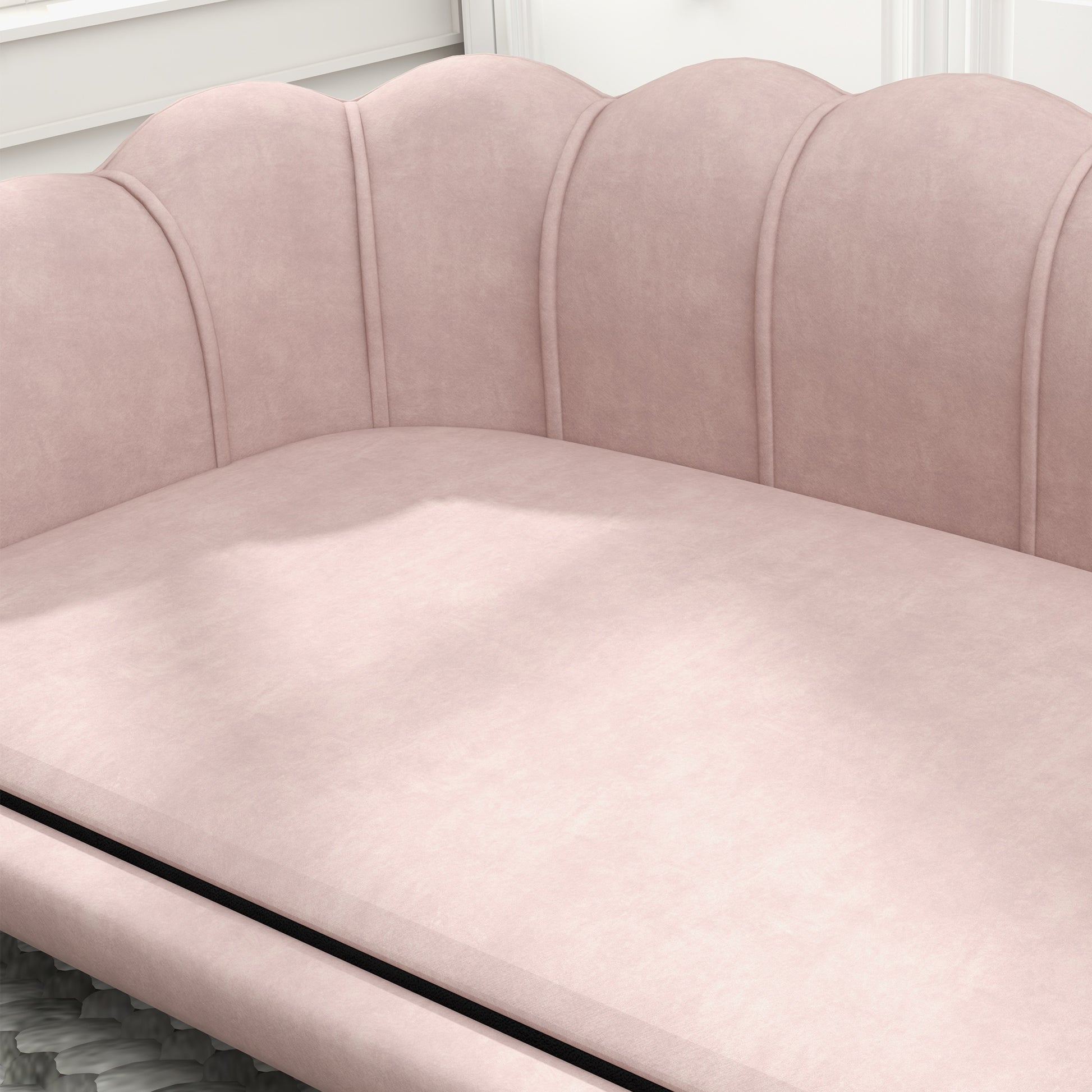 Dog Sofa Dog Couch, Washable Cover, Pet Sofa with Backrest and Wooden Legs, Cat Sofa, for medium-sized dogs up to 25 kg, Pink