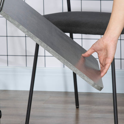 Folding Kitchen Table, Foldable Dining Table with 2 Foldable Trays, 2 Drawers, 1 Cabinet, and 1 Storage Shelf, 120 x 60 x 76.5 cm - Gray