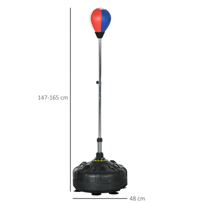 SPORTNOW Punching Ball, Boxing Bag 147-165 cm Adjustable Stand Boxing Trainer, Standing Boxing Ball for Training, Exercise, Black