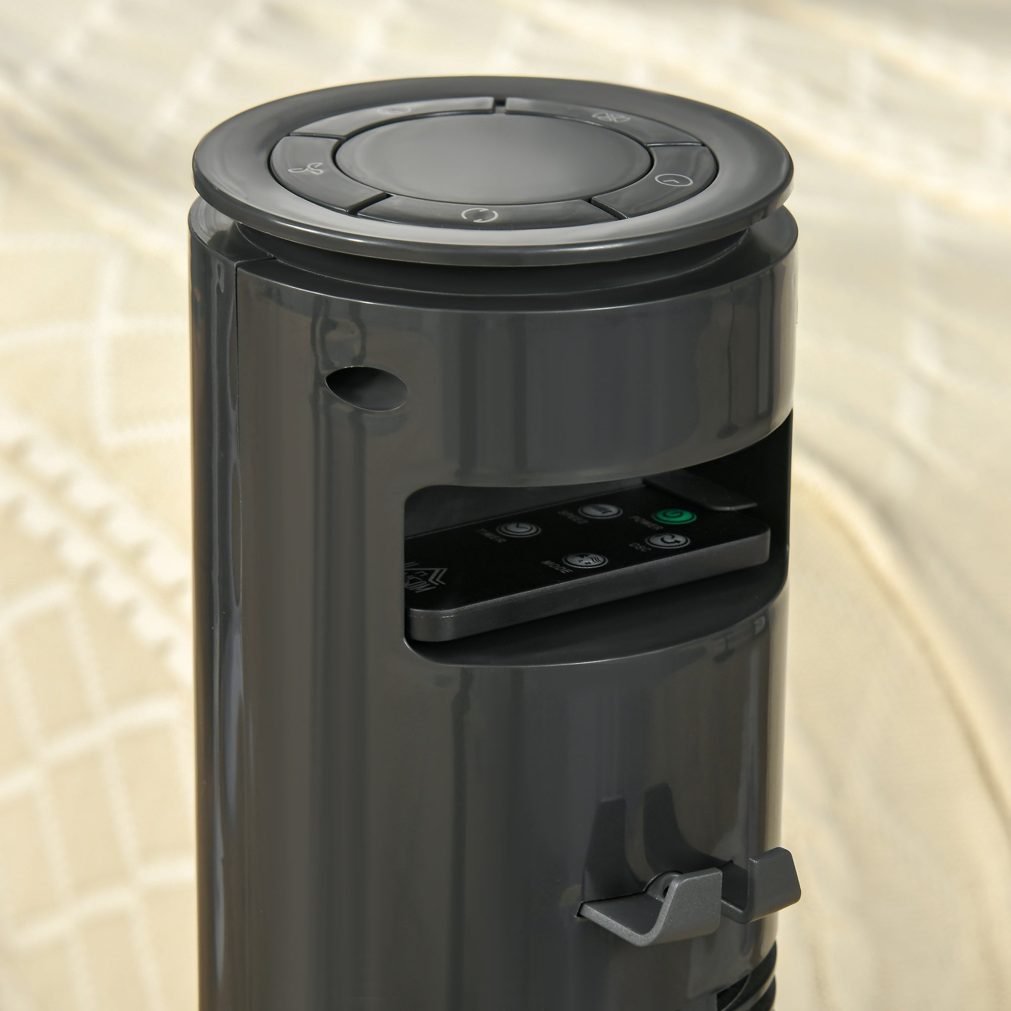 Silent 45 W column fan, tower fan for bedroom with 3 modes 3 speeds, remote control, 70° oscillation and timer, 77H cm dark gray