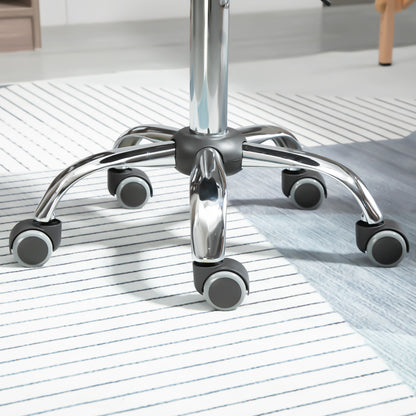 Rolling Stool Adjustable Work Stool with Wheels Swivel Salon Stool for Massage Faux Leather Black 48 x 48 x 54-69 cm