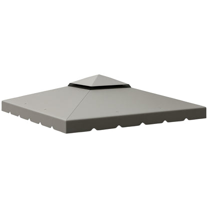 Replacement Roof for 3x3 m Gazebo Replacement Cover with Double Roof with 8 Drainage Holes Replacement Canopy for Gazebo Light Gray