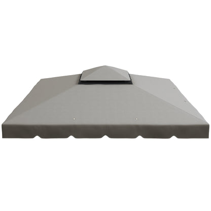 Replacement Roof for 3x3 m Gazebo Replacement Cover with Double Roof with 8 Drainage Holes Replacement Canopy for Gazebo Light Gray