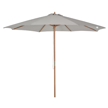 Sun Umbrella Ø 300 cm, Sun Umbrella with UV Protection Balcony Umbrella made of Wood Beach Umbrella stable Market Umbrella Sun Protection for Beach Terrace Garden, Gray