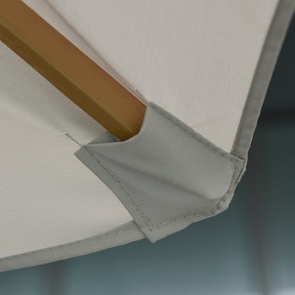 Sun Umbrella Ø 300 cm, Sun Umbrella with UV Protection Balcony Umbrella made of Wood Beach Umbrella stable Market Umbrella Sun Protection for Beach Terrace Garden, Gray