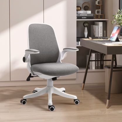 Swivel Office Chair Reclining Desk Chair Adjustable Height with Lift Armrests Load 120 kg for Office Bedroom Dormitory 62.5x60x94-104 cm Gray