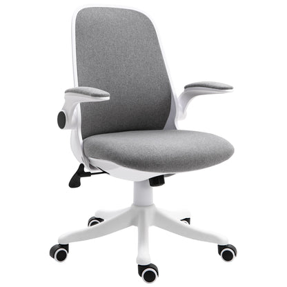 Swivel Office Chair Reclining Desk Chair Adjustable Height with Lift Armrests Load 120 kg for Office Bedroom Dormitory 62.5x60x94-104 cm Gray