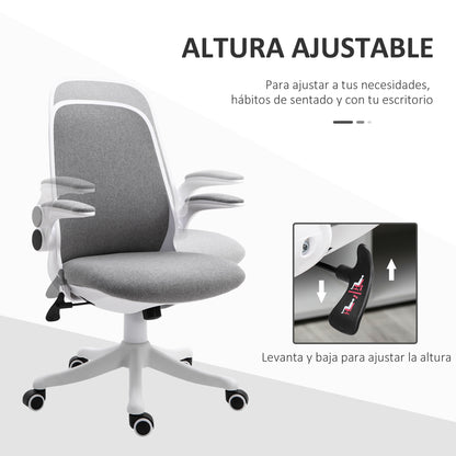 Swivel Office Chair Reclining Desk Chair Adjustable Height with Lift Armrests Load 120 kg for Office Bedroom Dormitory 62.5x60x94-104 cm Gray
