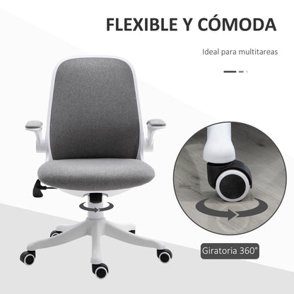 Swivel Office Chair Reclining Desk Chair Adjustable Height with Lift Armrests Load 120 kg for Office Bedroom Dormitory 62.5x60x94-104 cm Gray