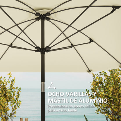 Patio Umbrella 233x233 cm Garden Umbrella with Adjustable Angle Waterproof Aluminum Pole Fiberglass Ribs and Crank Parasol for Patio Terrace Cream