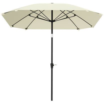 Patio Umbrella 233x233 cm Garden Umbrella with Adjustable Angle Waterproof Aluminum Pole Fiberglass Ribs and Crank Parasol for Patio Terrace Cream