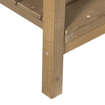 Square Raised Planter with Shelf, size 110L x 46W x 76H cm, 8 Compartments & Irrigation Inserts Fir Wood