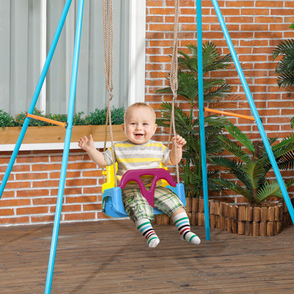 Baby Swing Outdoor 3-in-1, Kids Swing with Adjustable Rope, 120-180 cm Height Adjustable, Swing Seat for Children from 9 Months Onwards, Toddler Swing for Indoor