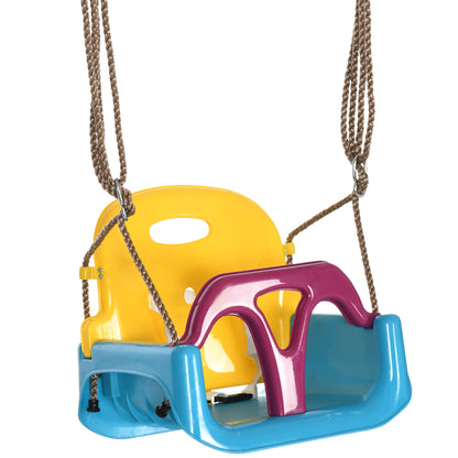 Baby Swing Outdoor 3-in-1, Kids Swing with Adjustable Rope, 120-180 cm Height Adjustable, Swing Seat for Children from 9 Months Onwards, Toddler Swing for Indoor