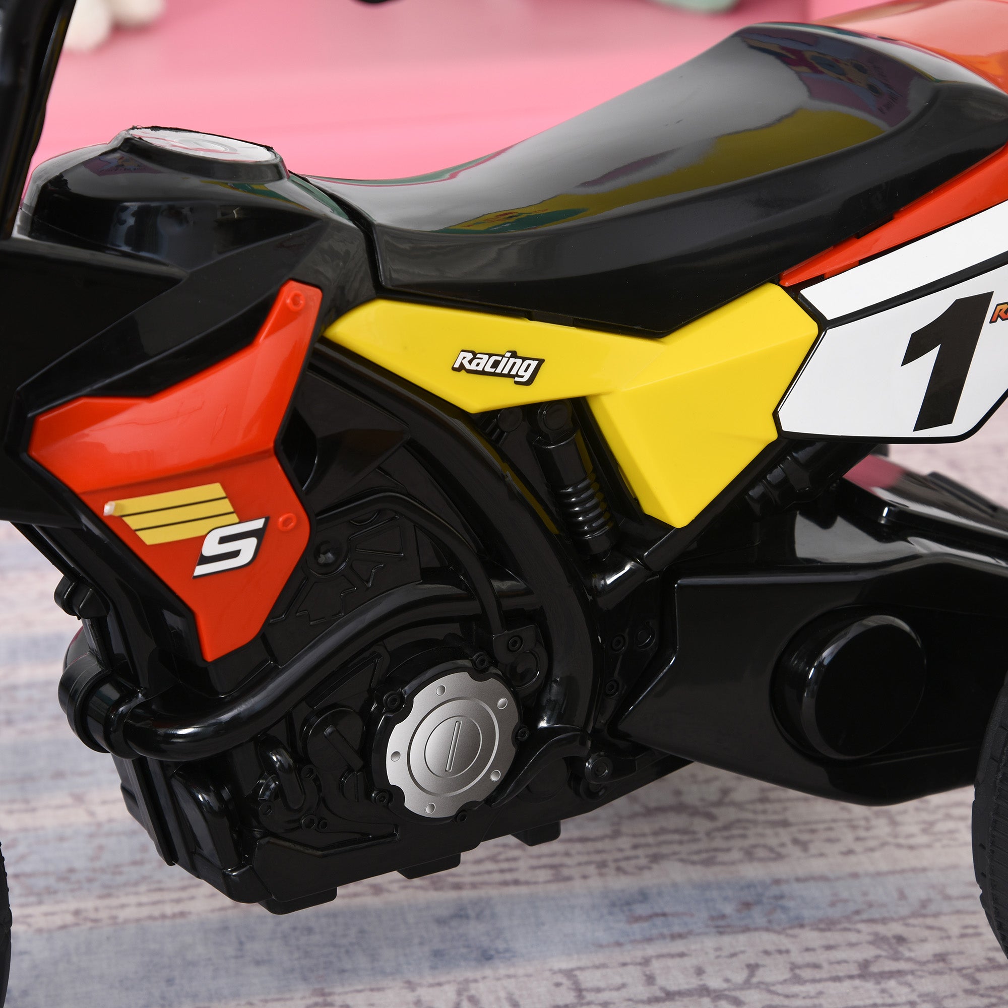 Kids' Ride-on Motorcycle for Children 18 Months and Up with Mountain-Motorcycle Appearance with 3 Wheels with Lights and Sound Pedals Unique Design 71x40x51 cm Red