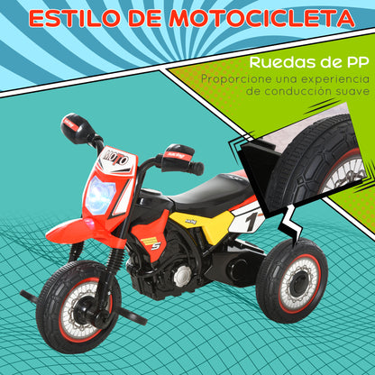 Kids' Ride-on Motorcycle for Children 18 Months and Up with Mountain-Motorcycle Appearance with 3 Wheels with Lights and Sound Pedals Unique Design 71x40x51 cm Red
