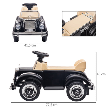 Ride-On Car, Kids Vehicle, Ride-On Vehicle with Storage Space, Children's Car with Tip-Over Protection Ride-On for 18-48 Months Kids, Black, 77.5 x 41.5 x 45 cm