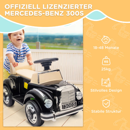 Ride-On Car, Kids Vehicle, Ride-On Vehicle with Storage Space, Children's Car with Tip-Over Protection Ride-On for 18-48 Months Kids, Black, 77.5 x 41.5 x 45 cm
