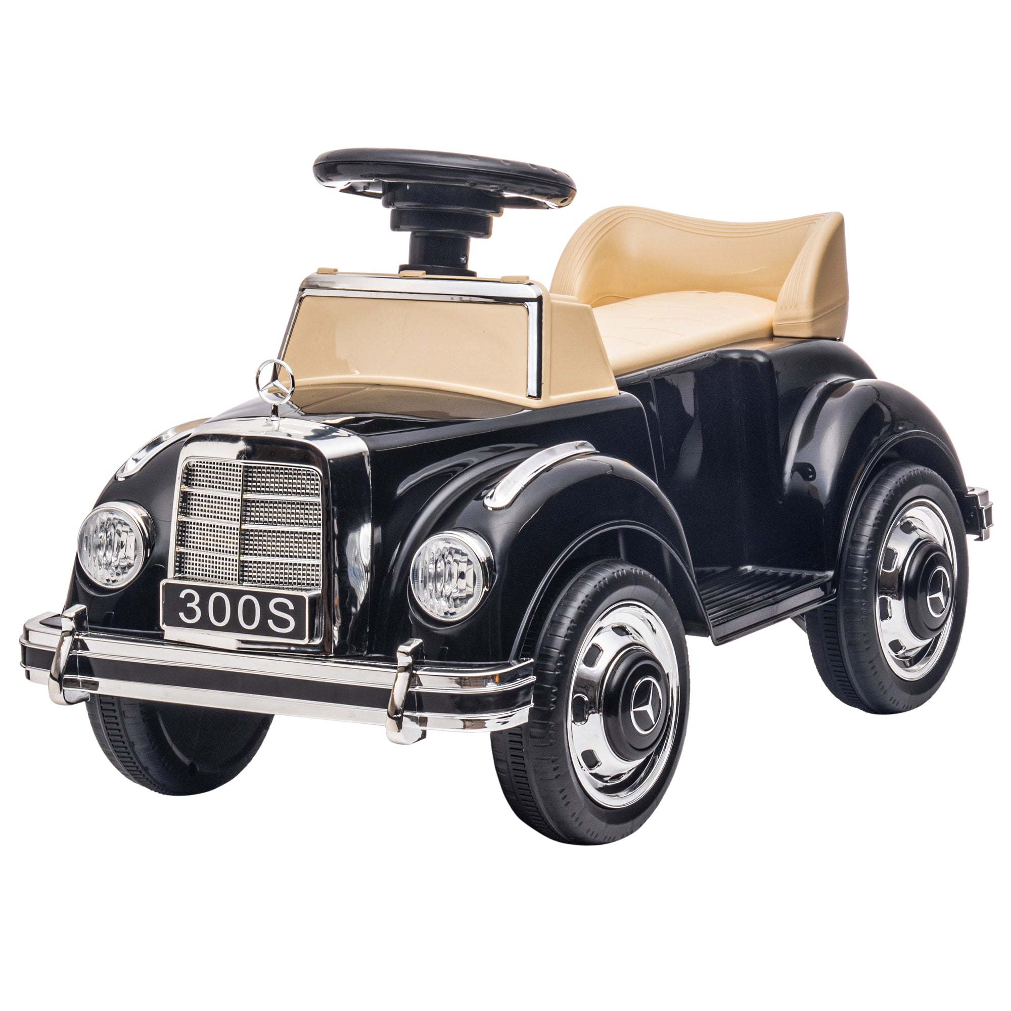 Ride-On Car, Kids Vehicle, Ride-On Vehicle with Storage Space, Children's Car with Tip-Over Protection Ride-On for 18-48 Months Kids, Black, 77.5 x 41.5 x 45 cm