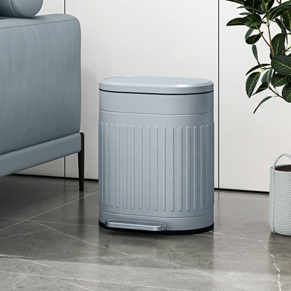 20L Step Trash Can with Lid and Foot Pedal, Removable Inner Bucket, Soft-Close, Gray (36.5 × 31.2 × 45 cm / 14.4 × 12.3 × 17.7 in)