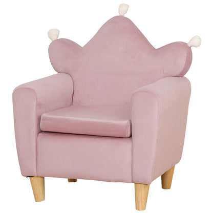 Kids Armchair Mini Sofa for Children aged 3+ with Padded Seat Armrests and Wooden Structure Max. Load 45 kg 50x42x58 cm Pink