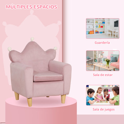 Kids Armchair Mini Sofa for Children aged 3+ with Padded Seat Armrests and Wooden Structure Max. Load 45 kg 50x42x58 cm Pink