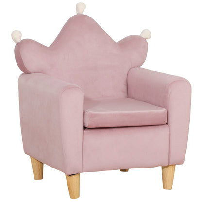 Kids Armchair Mini Sofa for Children aged 3+ with Padded Seat Armrests and Wooden Structure Max. Load 45 kg 50x42x58 cm Pink