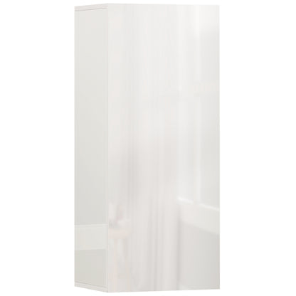 Wall-Mounted Bathroom Cabinet, Handleless Door, 2 Adjustable Tempered Glass Shelves, 11.8 x 9.2 x 28.0 in (30 x 23.4 x 71.2 cm), Glossy White