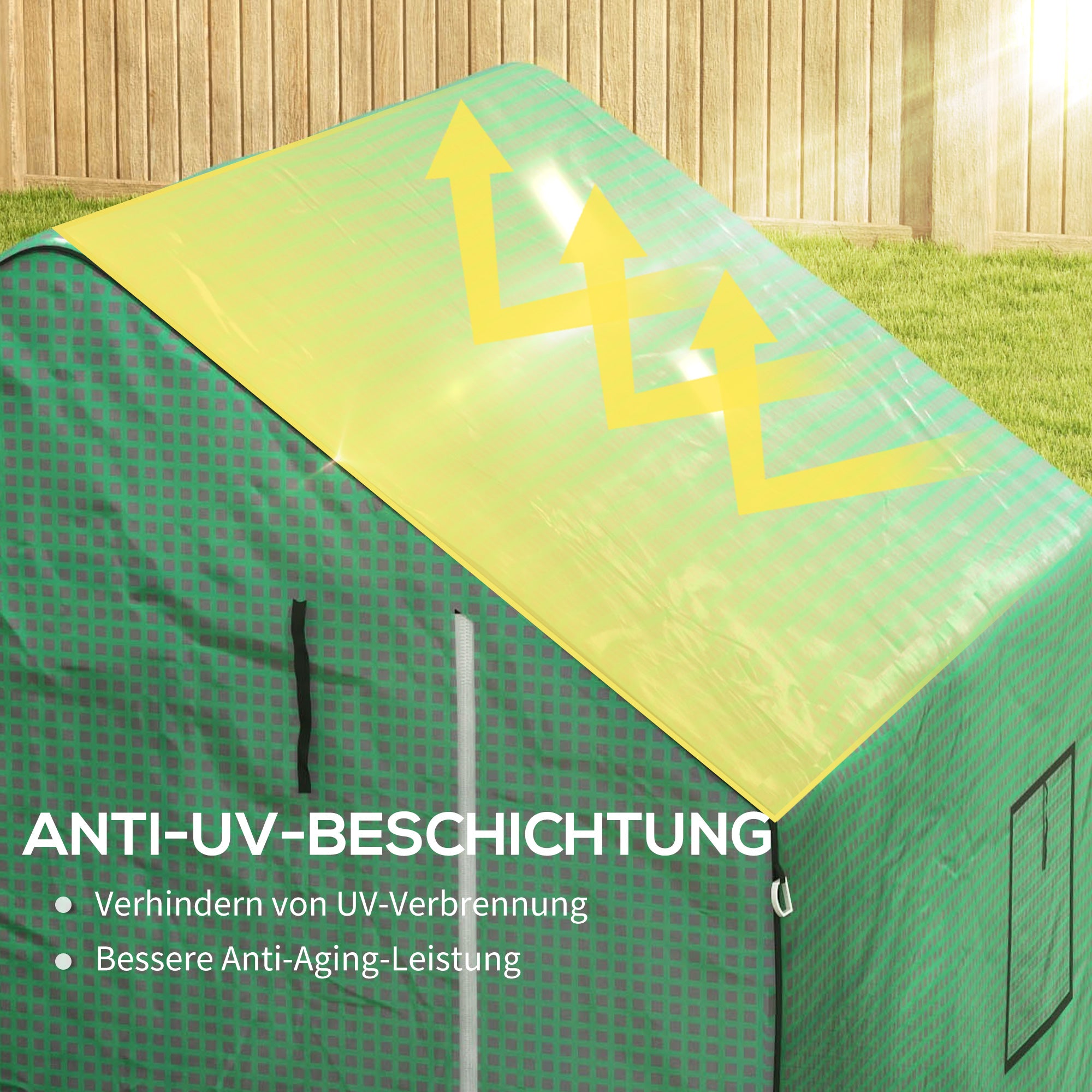 Greenhouse Film 1.4 x 1.9 m, Waterproof Garden Film with UV Protection Side Windows, Tear-Resistant Polyethylene Film, Cover for Greenhouse, Tunnel Film for Outdoor, Plants, Green