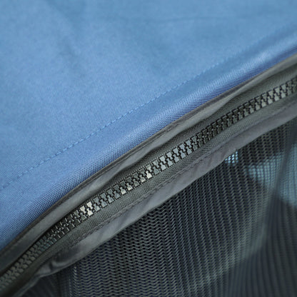 Folding Pet Stroller Dog Stroller for Small Pets with Adjustable Canopy Bottom Basket Mesh Windows Cup Holders and Wheels Load 15 kg 75x45x97 cm Navy Blue