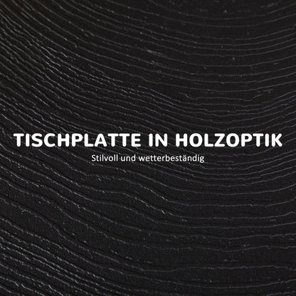 Round Side Table Plastic Folding Balcony Table Weatherproof Garden Table Easy to Clean Coffee Table Outdoor Table for Balcony Garden Terrace Porch Ø 60 x 73 cm Dark Gray