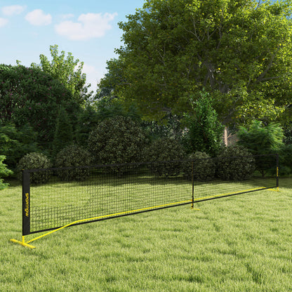SPORTNOW Portable Pickleball Net, 6.7m with Carrying Bag, Metal Frame for Indoor Outdoor Yellow