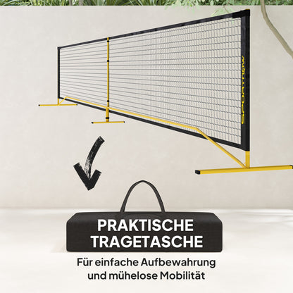 SPORTNOW Portable Pickleball Net, 6.7m with Carrying Bag, Metal Frame for Indoor Outdoor Yellow