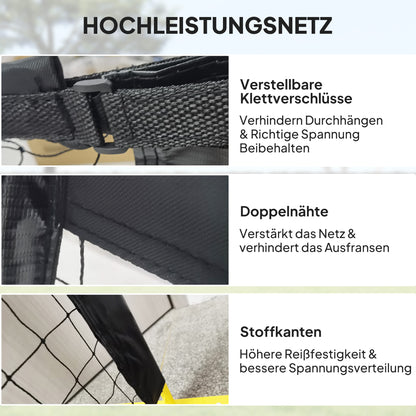 SPORTNOW Portable Pickleball Net, 6.7m with Carrying Bag, Metal Frame for Indoor Outdoor Yellow