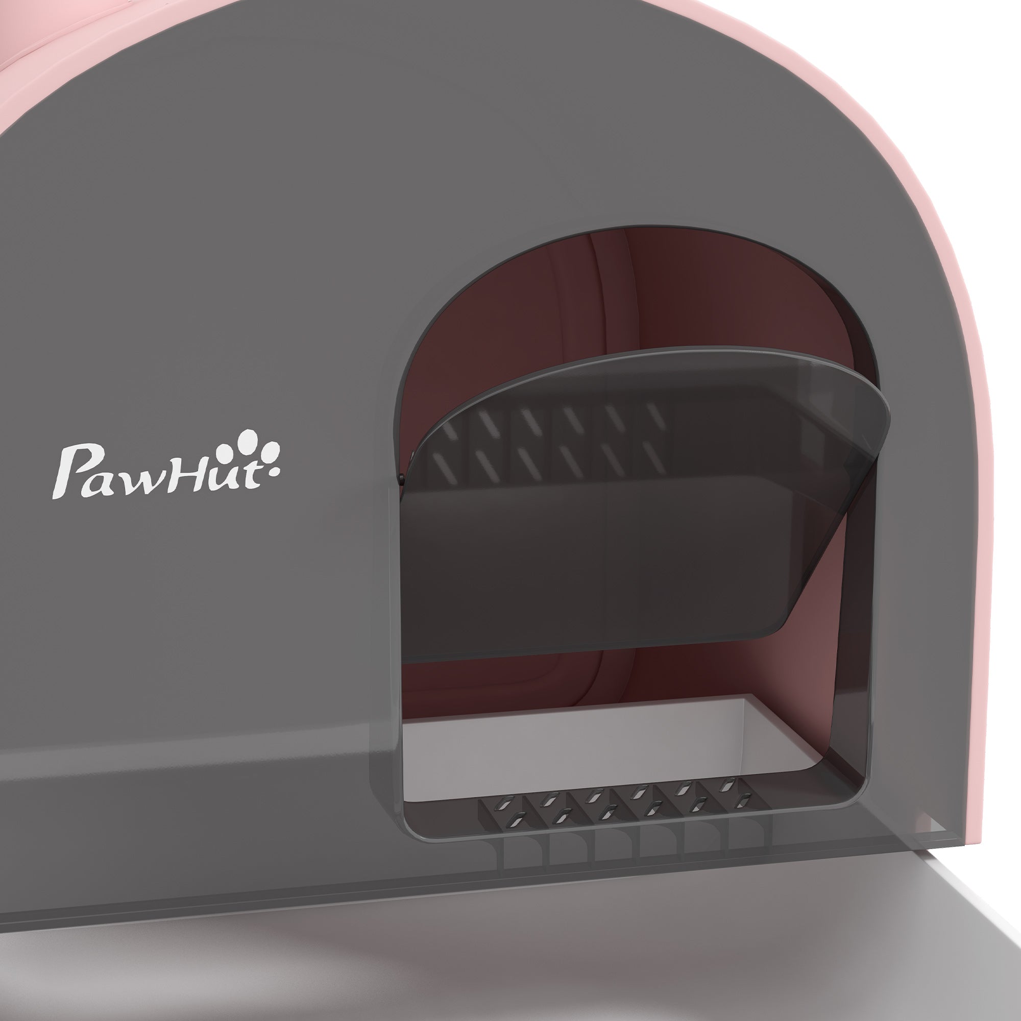 Cat Litter Box with Lid, Cat Toilet Including Scoop and Cat Litter Mat, Pull-Out Tray, Cat Litter Box for Large Cats, Pink, 43 x 44 x 47 cm
