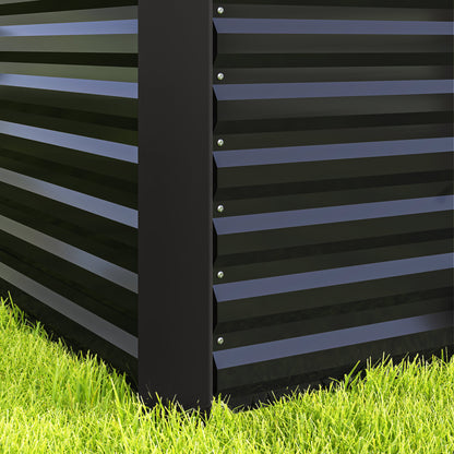 Raised Flower Bed Set of 2 Rectangular Raised Planters, Garden Boxes, Open Bottom, Raised Garden Beds in Galvanized Steel for Herbs, Fruits, Vegetables, or Flowers, 120x60x60 cm, Dark Grey