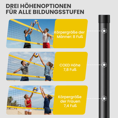 SPORTNOW Badminton Set – Adjustable Badminton/Volleyball Net with Height-Adjustable Steel Poles, Portable Net, Volleyball, Boundary Lines, Carry Bag for Indoor & Outdoor
