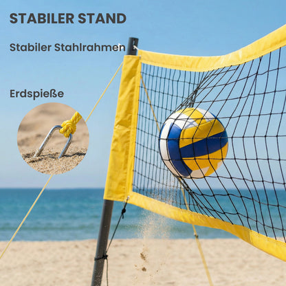 SPORTNOW Badminton Set – Adjustable Badminton/Volleyball Net with Height-Adjustable Steel Poles, Portable Net, Volleyball, Boundary Lines, Carry Bag for Indoor & Outdoor