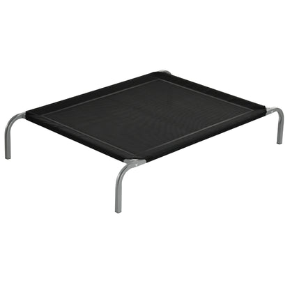 Raised Pet Bed for Dogs Cats Breathable Pet Bed 110x75x20 cm for Sleeping Relaxing with Steel Frame for Indoor Outdoor Black