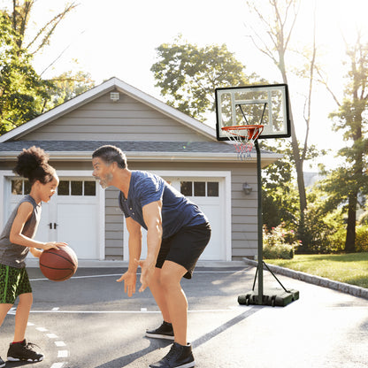Basketball Hoop with Portable Adjustable Basketball Hoop Stand Height 302-352 cm with Wheels Fillable Base for Kids and Adults Black
